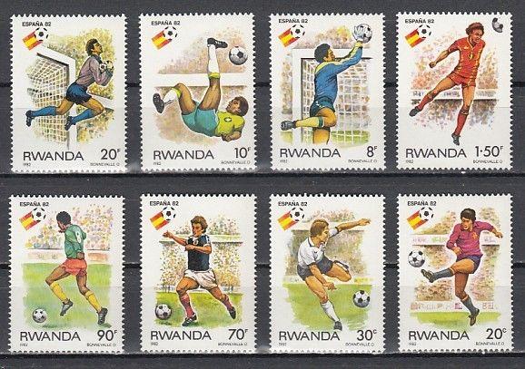 Rwanda, Scott cat. 1095-1102. `82 World Cup Soccer issue