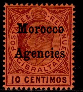 MOROCCO AGENCIES EDVII SG25, 10c dull purple/red, M MINT. Cat £24. ORDINARY