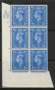 2½d Light Blue Cylinder Control K42 87 Dot perf 5(E/I) UNMOUNTED MINT/MNH