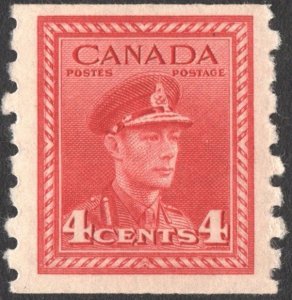 Canada SC#267 4¢ King George VI: Military Uniform Coil Single (1943) MNH