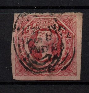 New South Wales 1854 1/- brick red imperf big margins SG99 WS34640