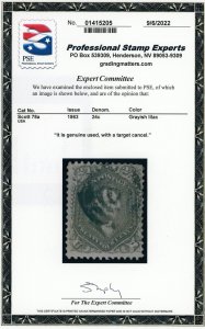 US Stamp #78a Washington 24c - PSE Cert - Used - Target Cancel - CV $425.00