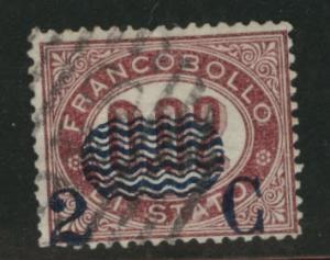 Italy Scott 37 Official overprint 2c on 2c CV$29 1877