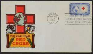 U.S. Used #1016 3c Red Cross Ken Boll First Day Cover. Unaddressed. Pristine!
