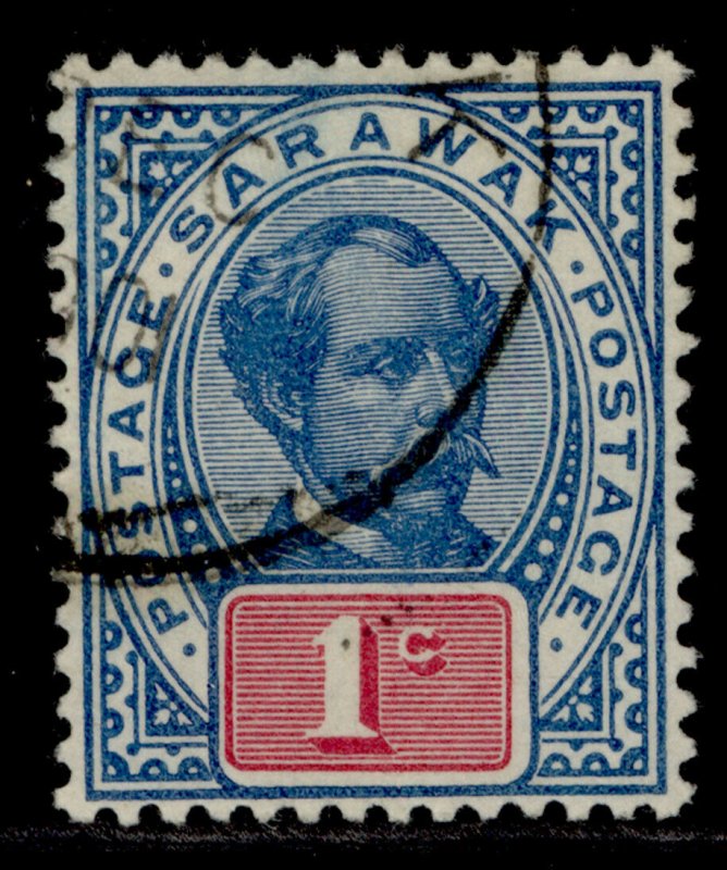 SARAWAK QV SG36c, 1c dull blue & carmine, FINE USED. 