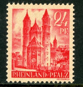 Germany 1947 Rheinland Palitanate Baden Sc# 6N8 Cathedral at Worms MNH C401