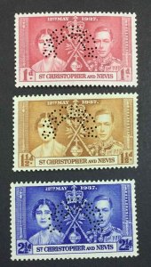 MOMEN: ST CHRISTOPHER SG #65s-67s SPECIMEN 1937 MINT OG H £90 LOT #64397