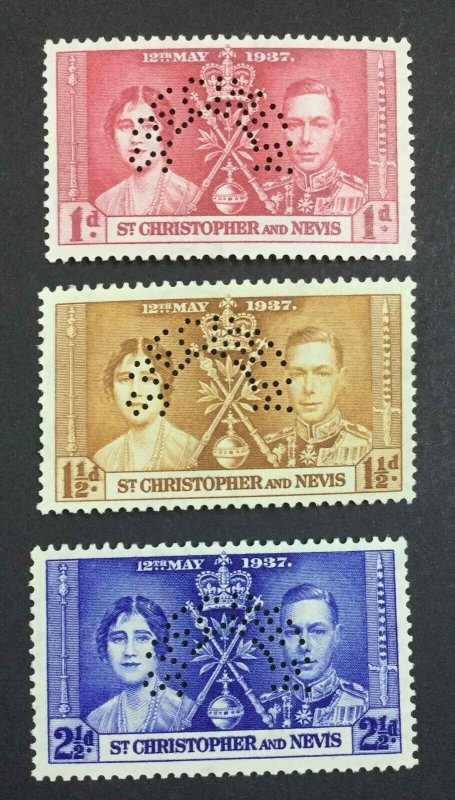 MOMEN: ST CHRISTOPHER SG #65s-67s SPECIMEN 1937 MINT OG H £90 LOT #64397