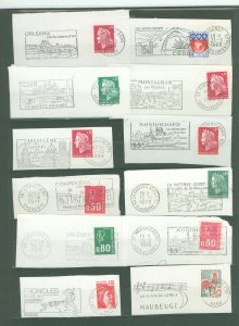 France U 1969-1978 Fancy Cancels Sports-Cities-Anvil