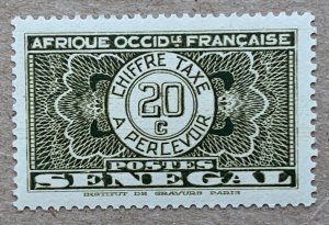 Senegal 1935 20c postage due, unused. See note. Scott J25, CV $0.25