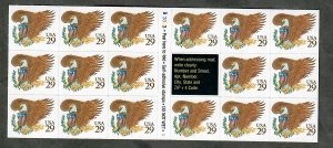 #2595a Eagle and Shield booklet pane of 17 plate #B3333-1