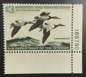 US STAMPS #RW32 PLATE SINGLE DUCK MINT OG NH VF/XF CHOICE $100+++ LOT #75684