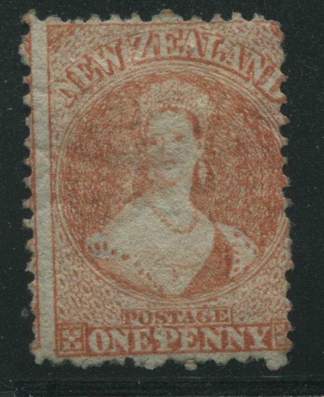 New Zealand QV Chalon Head 1871 1d orange mint o.g. hinged