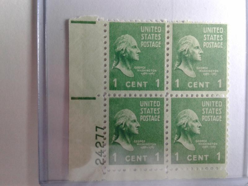 SCOTT # 804 WASHINGTON PLATE BLOCK GEMS 1938