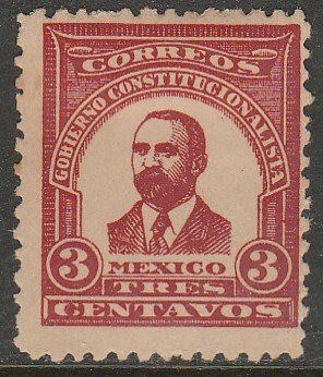 MEXICO 3¢ 1914 MADERO ESSAY, NEVER ISSUED. UNUSED, H ORIGINAL GUM. VF..(1035)