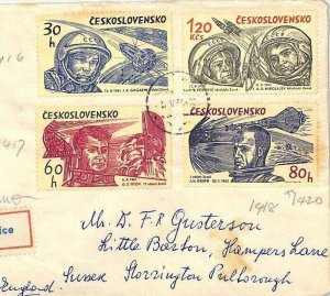 Czechoslovakia Cover AVIATION SPACE EXPLORATION 1964 Low Values {samwells}BU110