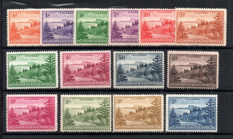 Norfolk Island 1947-59 mint LHM set SG1-12A WS18711