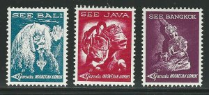 Garuda Indonesian Airways, Bali, Java, Bangkok, Poster Stamps/Cinderella Labels