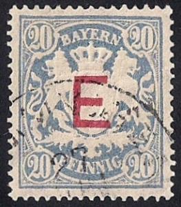 Bavaria #O4 20 PF Official Stamp used EGRADED VF-XF 85