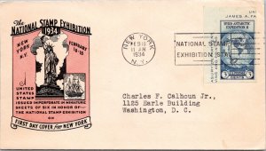 FDC 1934 SC #735a IOOR Cachet - New York, Ny - Single - J424