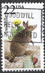 United States #2296 22¢ Armadillo (1987). Used.