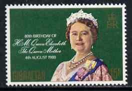 GIBRALTAR - 1980 - Elizabeth, Queen Mother - Perf Single Stamp-Mint Never Hinged