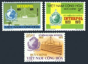 Viet Nam South 451-453, MNH. Michel 529-531. INTERPOL, 50th Ann. 1973.