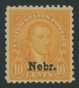 USA 679 - 10 cent Nebr Overprint - VF/XF Mint never hinged & sound