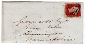 (I.B) QV Postal : Entire 1d (Brecon to Leamington 1844) 