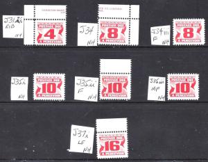 Canada 3rd ISSUE POSTAGE DUES SCOTT J31ii/J37i MINT NH (BS8737-12)