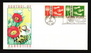 UN 1964 Narcotics FDC / Chickering Jackson - L3765