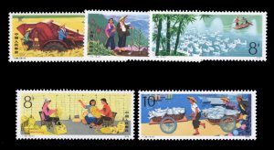 China PRC #1487-1491, 1979 Work of the Communes, complete set, never hinged