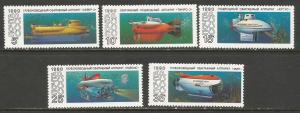 Russia 5941-45 MNH SUBMARINES R11-144