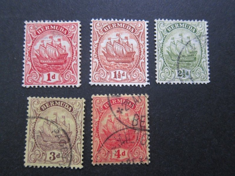 Bermuda 1922 Sc 83-85,89-90 FU