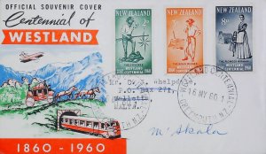 1960 New Zealand FDC Cent. of Westland to Malta 20719-