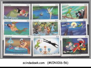 GRENADA - 1987 PETER PAN FAIRY TALE / ANIMATION / DISNEY / CARTOON - 9V - MNH