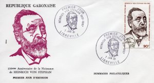 Gabon 1981 Sc#455 UPU founder  Heinrich von Stephan (1831-1897) Set (1) FDC