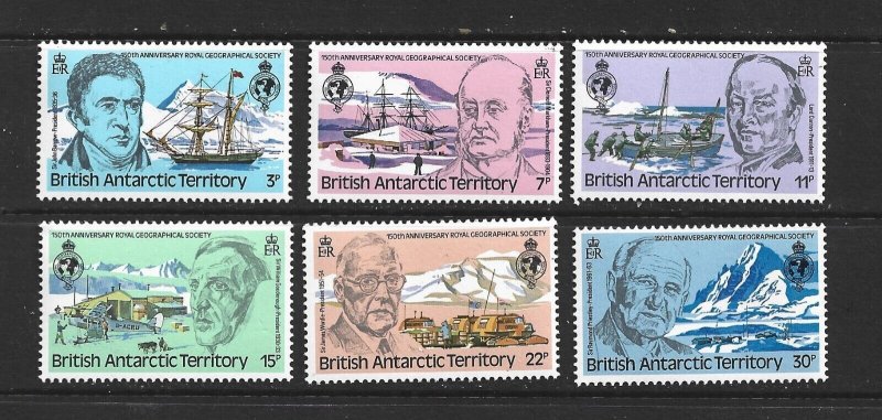 B.A.T. - 1980 ROYAL GEOGRAPHICAL SOCIETY - SCOTT 75 TO 81 - MNH