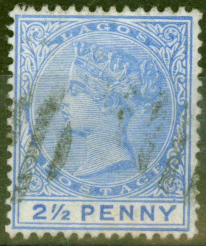 Lagos 1887 2 1/2d Ultramarine SG31a Larger Letters Fine Used