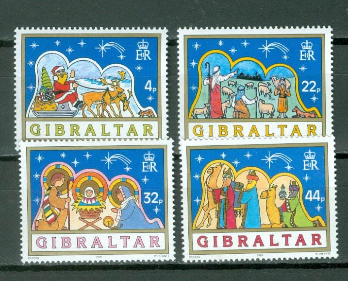 GIBRALTAR CHRISTMAS #558-561...SET...MNH...$7.00