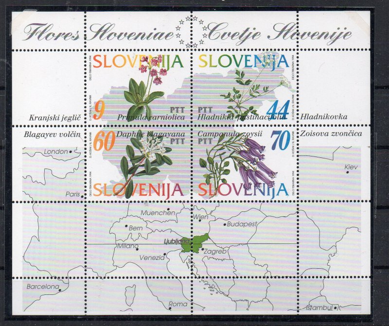 SLOVENIA - FLOWERS - 1994 - M/S -