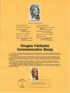 US SP646 Douglas Fairbanks Souvenir Page #2088