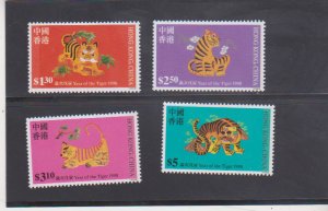 Hong Kong Stamps Scott # 807-810 Chines New Year of Tiger  Full Set MNH