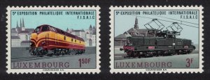 Luxembourg Trains Locomotives 2v 1966 MNH SG#785-786