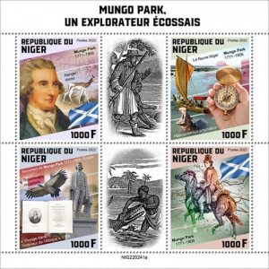 Niger - 2022 Scottish Explorer Mungo Park - 4 Stamp Sheet - NIG220241a