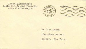 United States Louisiana Alexandria 1943 machine  Soldiers Free Mail inscribed...