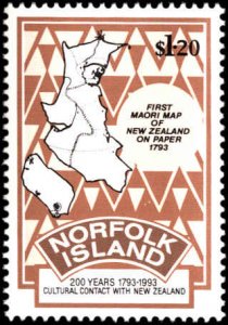 Norfolk Islands #544-545, Complete Set(2), 1993, Maps, Never Hinged