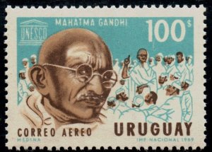 1970 Mahatma Gandhi  Uruguay MNH stamp Sc #357 UNESCO emblem 