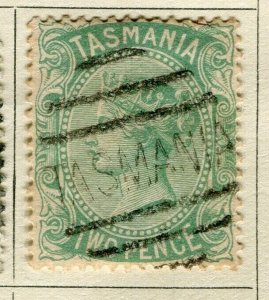 AUSTRALIA TASMANIA; 1871-91 early classic QV issue used Shade of 2d. value