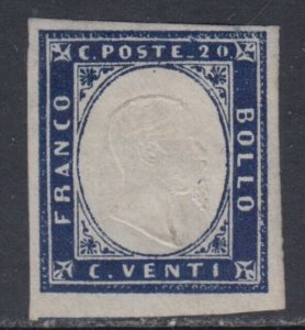 SARDEGNA - 1862 - n. 15Ea indaco violaceo scuro MH* cv 240$